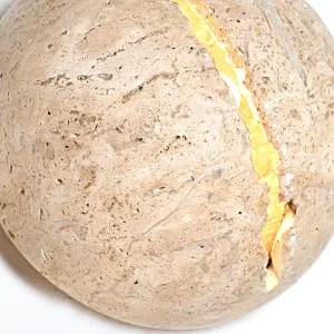 Art light travertine marble hemispherical crack unique design wall light for living room bedroom